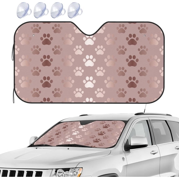 Windshield Sun Shade Beach Palm Tree Summer Sunset Front Window Sunshade Cover for Car Truck SUV Blocks UV Rays Automotive Visor Interior Protector 51 x 27.5 inch