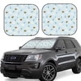 thumbnail image 1 of Windshield Sun Shade, Bee Flower A Foldable Car Sun Shade Windshield For Front, 2 Pieces, 1 of 4