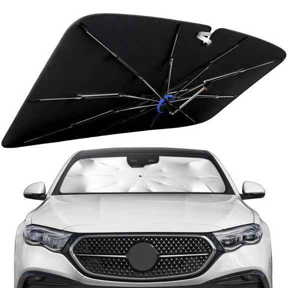 Windshield Sun Shade for Benz E-Class 2016-2026 with 360° Rotating Shaft, Custom Fit Umbrella Sunshade for UV Blocking, Interior Heat Protection, Easy Storage