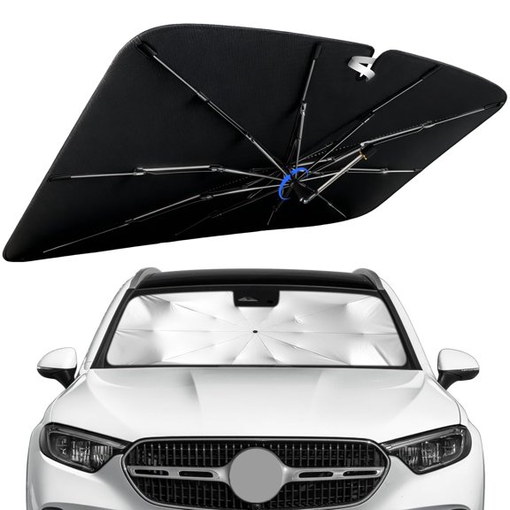 Windshield Sun Shade for Benz GLC-Class 2016-2026 with 360° Rotating Shaft, Custom Fit Umbrella Sunshade for UV Blocking, Interior Heat Protection, Easy Storage