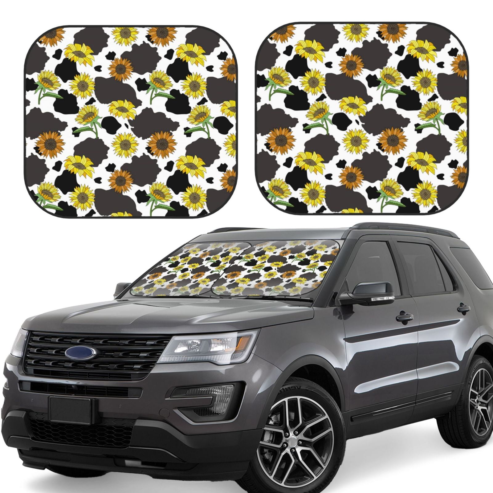 Hanukkah Black Print Pattern Car Sun Shade main image 0
