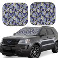 thumbnail image 1 of Windshield Sun Shade, Blue Leaves Bananas Foldable Car Sun Shade Windshield For Front, 2 Pieces, 1 of 4
