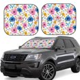 thumbnail image 1 of Windshield Sun Shade, Blue Pink Yellow Rose Flowers Foldable Car Sun Shade Windshield For Front, 2 Pieces, 1 of 4