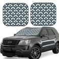 thumbnail image 1 of Windshield Sun Shade, Blue Wave Pattern A Foldable Car Sun Shade Windshield for Front, 2 Pieces, 1 of 7