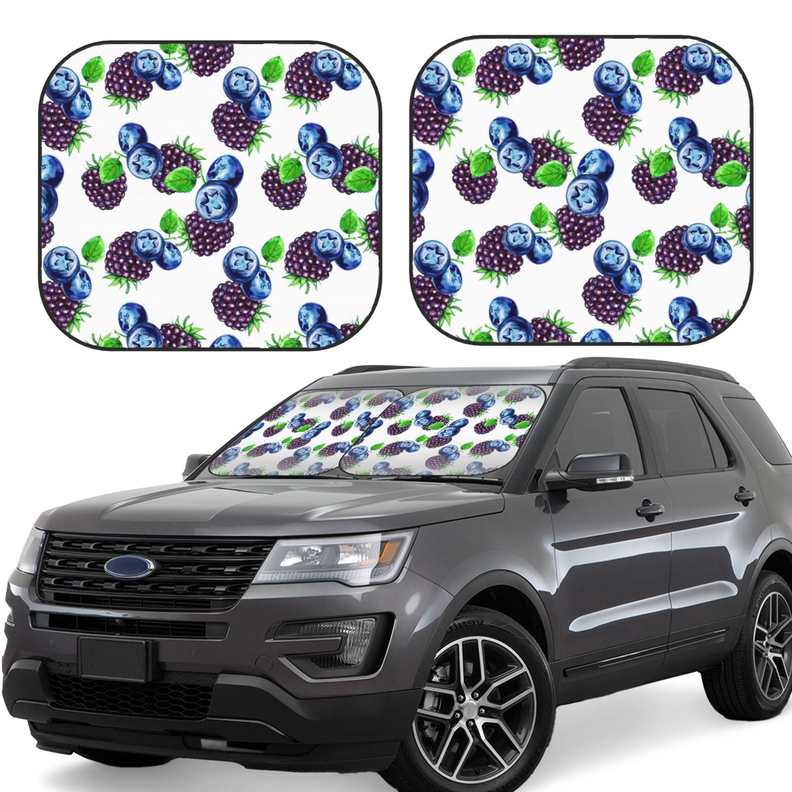 Windshield Sun Shade, Blueberries Print Grape 2-Piece Foldablecar Sunshade Windshiel, Sunshade ...