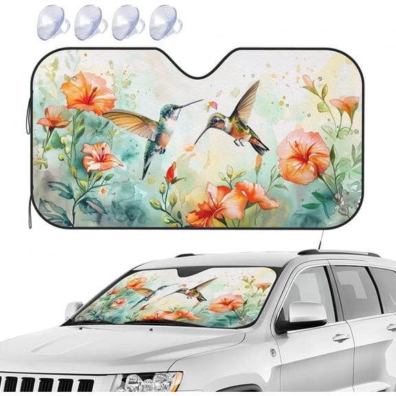 Windshield Sun Shade Butterfly Magic Flower Car Front Window Sunshade Cover for Truck SUV Blocks UV Rays Automotive Visor Interior Protector 51 x 27.5 inch