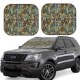 thumbnail image 1 of Windshield Sun Shade, Camouflage Snake Print Foldable Car Sun Shade Windshield For Front, 2 Pieces, 1 of 4