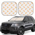 thumbnail image 1 of Windshield Sun Shade, Capybaras Floral Print Foldable Car Sun Shade Windshield For Front, 2 Pieces, 1 of 4