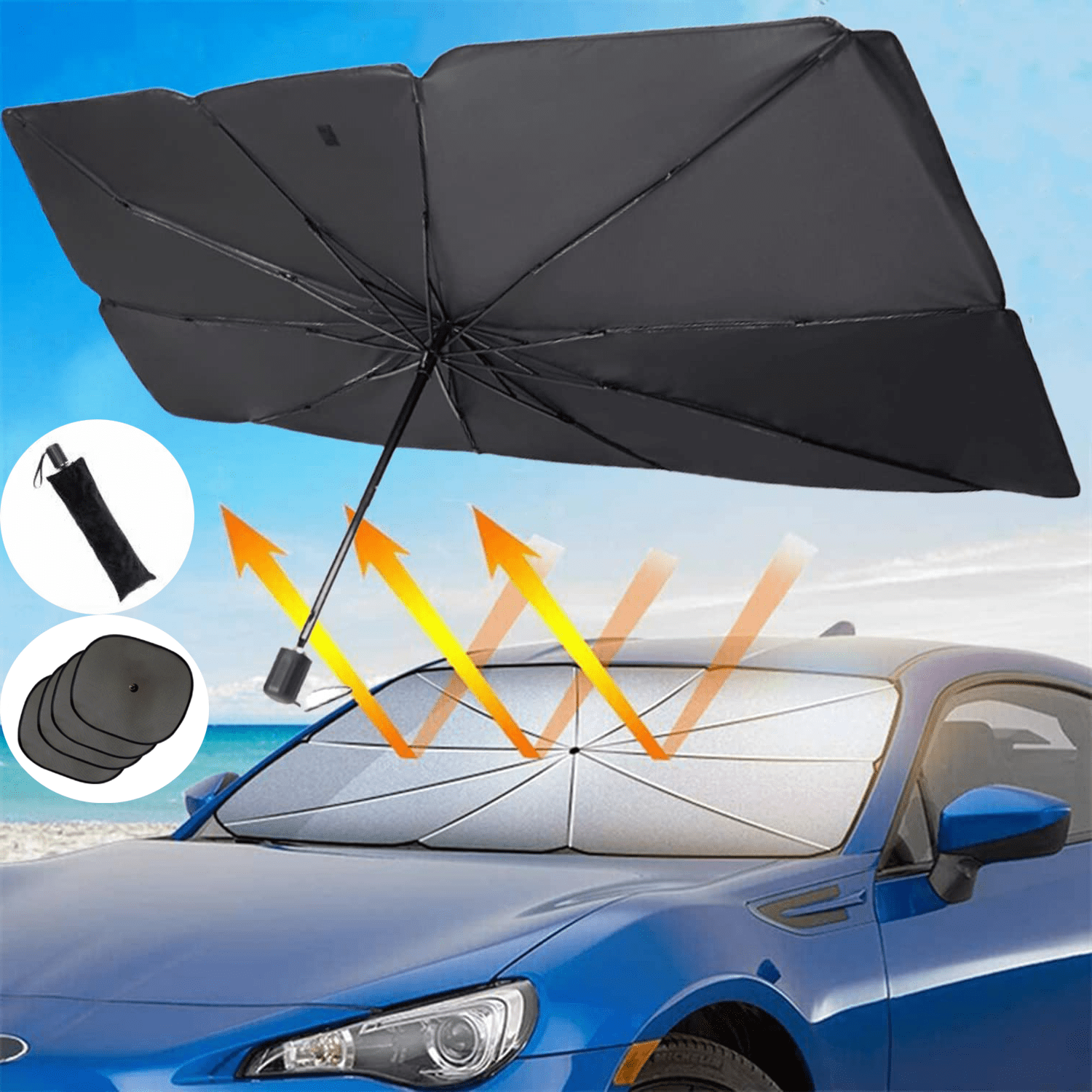 Windshield Sun Shade for Car Blocks UV Rays Sun Visor Protector