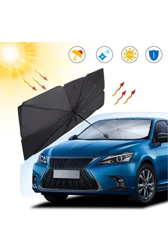Windshield Sun Shade for Car, Car Window Shade, Foldable Car Umbrella Sunshade Cover Car Front Window, Blocks UV Rays Sun Visor Protector Sunshade for Interior Protection, Car Accessories (55"x31")