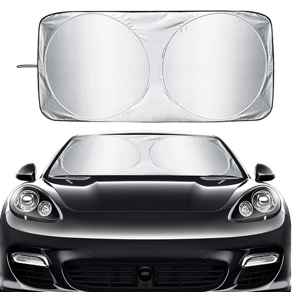 Windshield Sun Shade Foldable Reflective Sunshade 59.1 x 33.5 in with Carry Bag for Cars Sedans