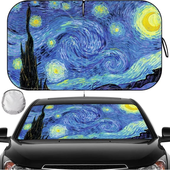 Windshield Sun Shade, Car Sun Shade Windshield Blocks UV Rays, Keep Car Interior Cool, Front Foldable Windshield Sunshade for Hatchback, Truck, SUV, MPV