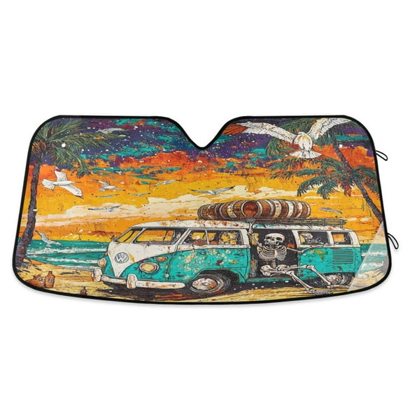 Windshield Sun Shade for Cars, 55"x27.6" Foldable Car Sun Shade with Aluminum Foil Bubble Heat Insulation, UV Protection for Sedan/SUV/Truck,Green Car