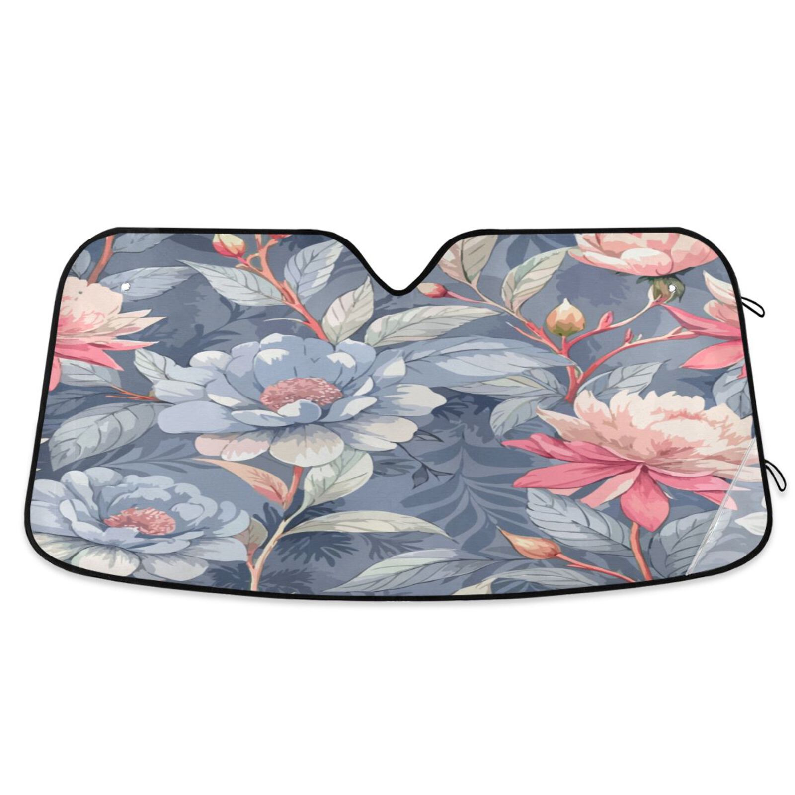 Burgundy Bloom Car Sun Shade 55