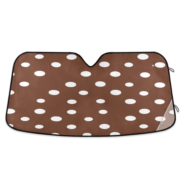 Windshield Sun Shade for Cars, 55"x27.6" Foldable Car Sun Shade with Aluminum Foil Bubble Heat Insulation, UV Protection for Sedan/SUV/Truck,Polka Dots
