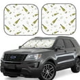thumbnail image 1 of Windshield Sun Shade, Cartoon Champagne Print Foldable Car Sun Shade Windshield For Front, 2 Pieces, 1 of 4