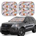 thumbnail image 1 of Windshield Sun Shade, Cartoon Cute Cat With Glasses Foldable Car Sun Shade Windshield For Front, 2 Pieces, 1 of 4