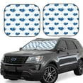 thumbnail image 1 of Windshield Sun Shade, Cartoon Cute Shark Blue_A Foldable Car Sun Shade Windshield For Front, 2 Pieces, 1 of 4