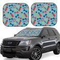 thumbnail image 1 of Windshield Sun Shade, Cartoon Dumbbell Foldable Car Sun Shade Windshield For Front, 2 Pieces, 1 of 4