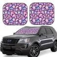 thumbnail image 1 of Windshield Sun Shade, Cartoon Rainbow Skull Foldable Car Sun Shade Windshield For Front, 2 Pieces, 1 of 4