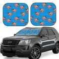 thumbnail image 1 of Windshield Sun Shade, Cartoon Shrimp Print Blue Foldable Car Sun Shade Windshield For Front, 2 Pieces, 1 of 4