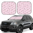 thumbnail image 1 of Windshield Sun Shade, Charming Cartoon Pink Cute Pig Foldable Car Sun Shade Windshield For Front, 2 Pieces, 1 of 4
