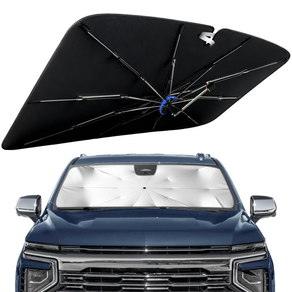 Windshield Sun Shade for Chevrolet Suburban 2021-2026 with 360° Rotating Shaft, Custom Fit Umbrella Sunshade for UV Blocking, Interior Heat Protection, Easy Storage