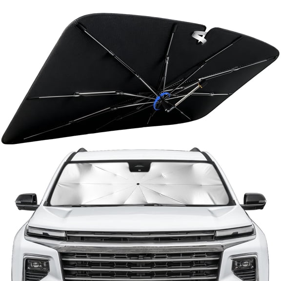 Windshield Sun Shade for Chevrolet Traverse 2018-2026 with 360° Rotating Shaft, Custom Fit Umbrella Sunshade for UV Blocking, Interior Heat Protection, Easy Storage