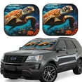 thumbnail image 1 of Windshield Sun Shade, Colorful Flower Sea Turtle Foldable Car Sun Shade Windshield for Front, 2 Pieces, 1 of 7