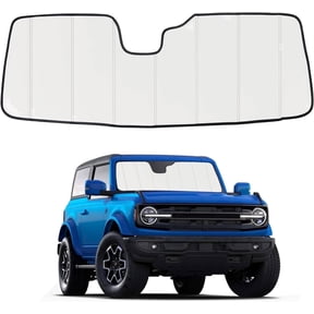 Wuchurth Windshield Sun Shade for 2021-2026 Ford Bronco Accessories, Foldable Front Window Sunshade Sun Visor Protector Blocks UV Rays