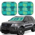 thumbnail image 1 of Windshield Sun Shade, Conch Green Foldable Car Sun Shade Windshield For Front, 2 Pieces, 1 of 4