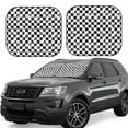 thumbnail image 1 of Windshield Sun Shade, Creative checkered black white Foldable Car Sun Shade Windshield for Front, 2 Pieces, 1 of 7
