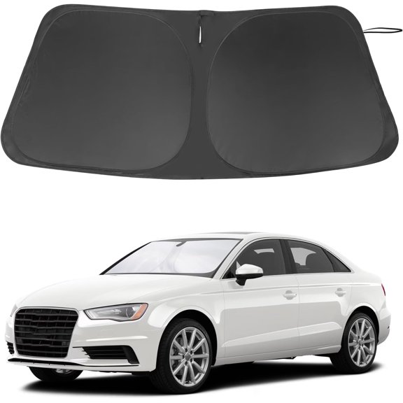 Windshield Sun Shade Custom Fit for 2014-2020 Audi A3 Accessories Foldable Sunshade Sun Blocker Protect Car from Sun Rays & Heat Damage Keep Car Cooler