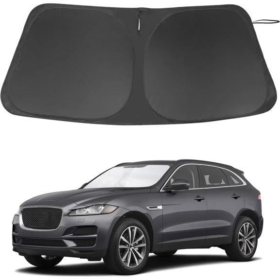 Windshield Sun Shade Custom Fit for 2016-2024 2025 2026 Jaguar F-Pace F Pace Accessories Foldable Sunshade Sun Blocker Protect Car from Sun Rays & Heat Damage Keep Car Cooler