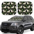 thumbnail image 1 of Windshield Sun Shade, Cute Alpaca Cactus Green Foldable Car Sun Shade Windshield For Front, 2 Pieces, 1 of 4