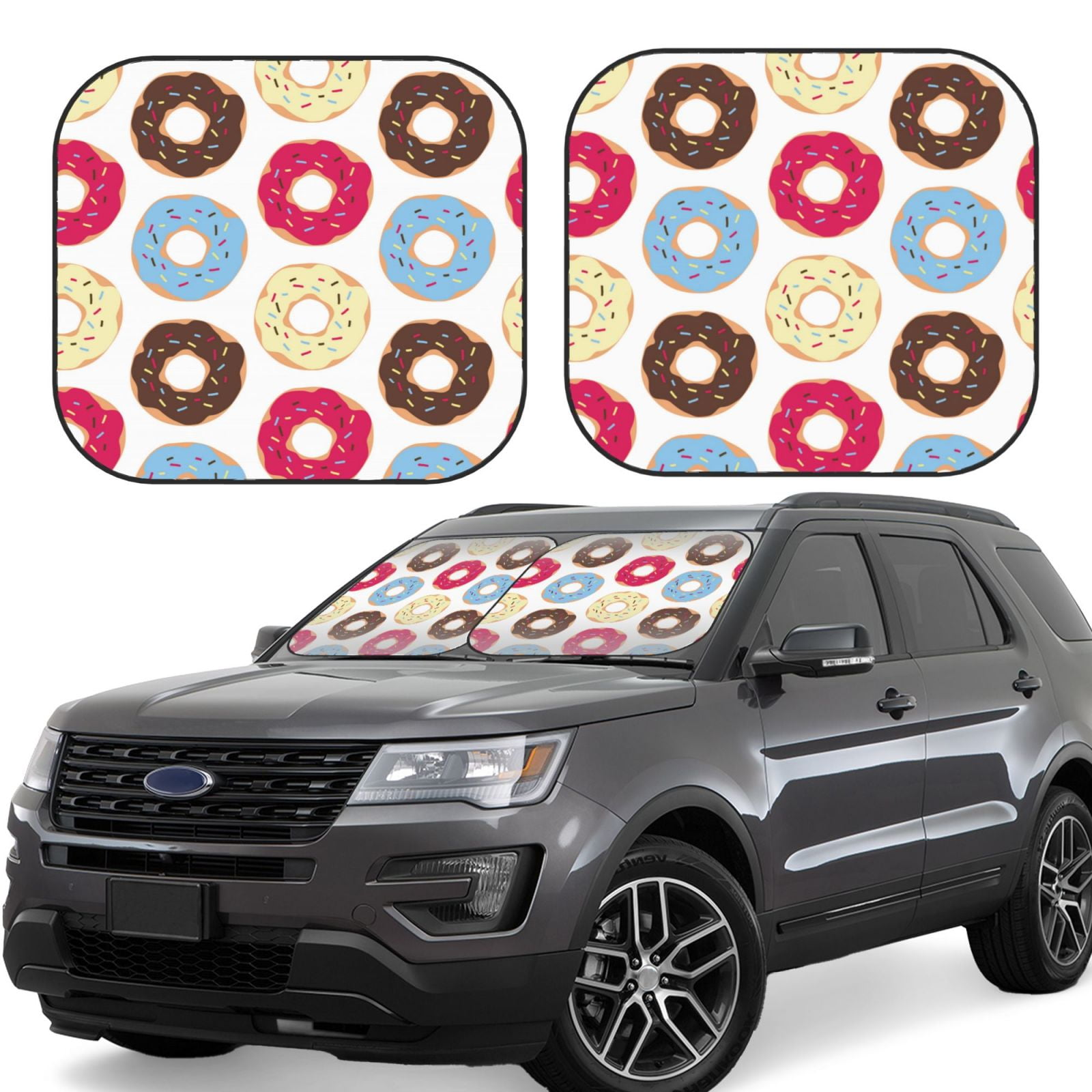 Carrot Dot Pattern Print Car Sun Shade