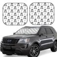 thumbnail image 1 of Windshield Sun Shade, Cute Cartoon Husky Funny Bones Foldable Car Sun Shade Windshield For Front, 2 Pieces, 1 of 4