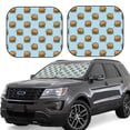 thumbnail image 1 of Windshield Sun Shade, Cute Hamburger Blue Foldable Car Sun Shade Windshield For Front, 2 Pieces, 1 of 4