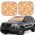 thumbnail image 1 of Windshield Sun Shade, Cute Orange Flower Leaves Foldable Car Sun Shade Windshield For Front, 2 Pieces, 1 of 4