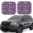 thumbnail image 1 of Windshield Sun Shade, Cute Skull Rainbow Mushroom Foldable Car Sun Shade Windshield For Front, 2 Pieces, 1 of 4