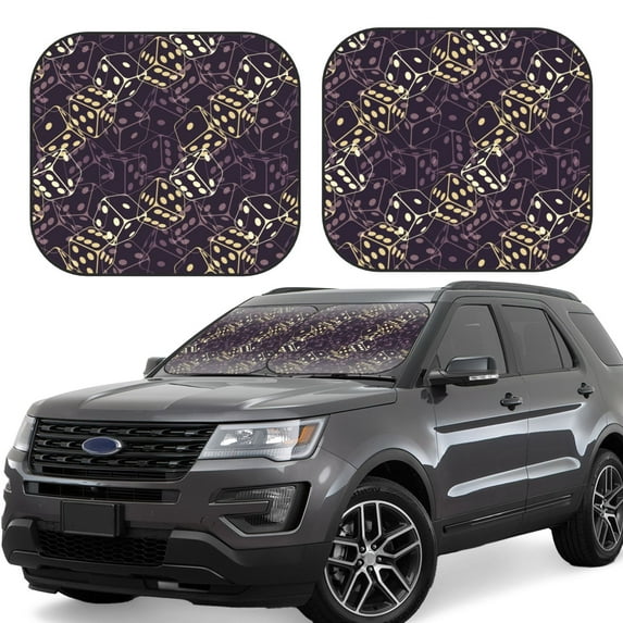 Windshield Sun Shade, Dice Foldable Car Sun Shade Windshield for Front, 2 Pieces