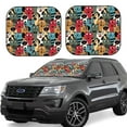 Windshield Sun Shade, Different Cats 1 2Piece Foldable car Sunshade