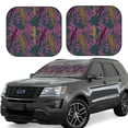 thumbnail image 1 of Windshield Sun Shade, Exotic Gecko Lizard Leaves Foldable Car Sun Shade Windshield For Front, 2 Pieces, 1 of 4