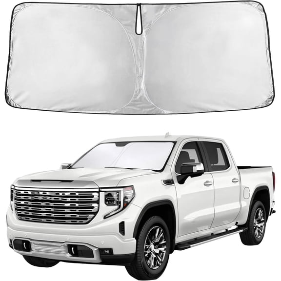 Windshield Sun Shade Fit for 2019-2024 2025 2026 Chevrolet Silverado/GMC Sierra Shade, Front Window Visor, UV Protection, Heat Blocker, Foldable Car Accessories