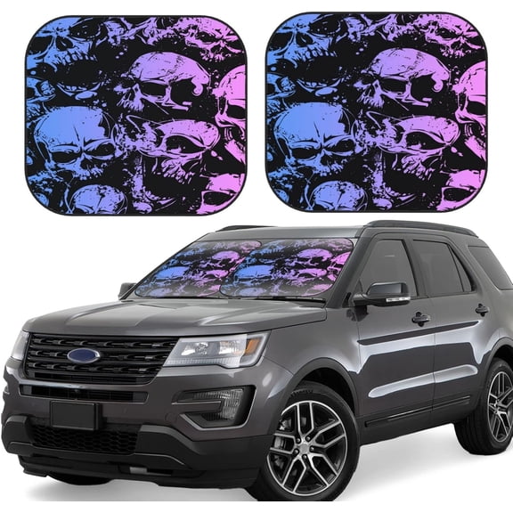 Windshield Sun Shade Foldable 2pcs Car Front Window Sunshade Blocks UV Rays Portable Sun Visor Sun Shield Car Interior Accessiores Universal for Women Men