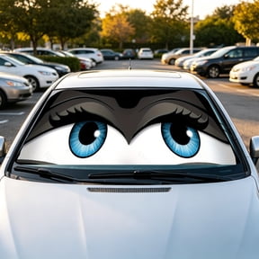 Windshield Sun Shade, Foldable Sunshade Front Window Sunshade UV Block Windshield Shades for Sedan, SUV, Hatchbacks 59 * 27" (Eye pattern)