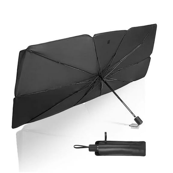 Windshield Sun Shade Foldable Umbrella, Sun Shade for Car Windshield, Car Window Shades [Silver Heat Shield - UV Reflective] Universal Fit Medium (56"x31")