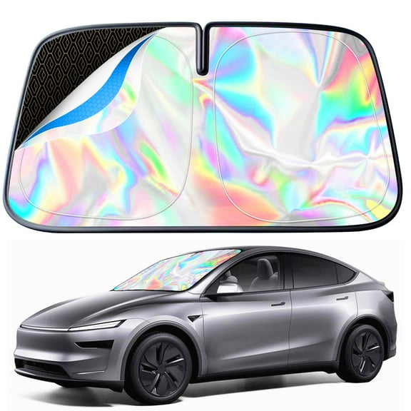 Windshield Sun Shade - Foldable Windshield Cover Sun Shade Car Accessories Protect Car from Sun Rays Overlapping UV Reflective Window Sunshad, M-140 x 70cm