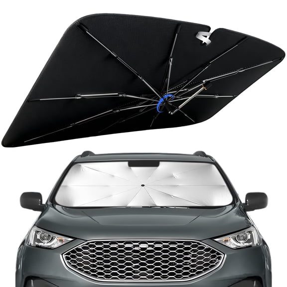 Windshield Sun Shade for Ford Edge 2015-2026 with 360° Rotating Shaft, Custom Fit Umbrella Sunshade for UV Blocking, Interior Heat Protection, Easy Storage