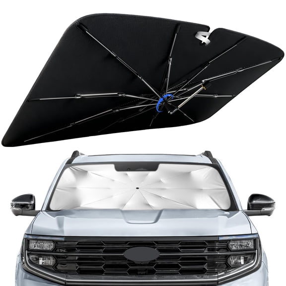 Windshield Sun Shade for Ford Expedition 2018-2026 with 360° Rotating Shaft, Custom Fit Umbrella Sunshade for UV Blocking, Interior Heat Protection, Easy Storage